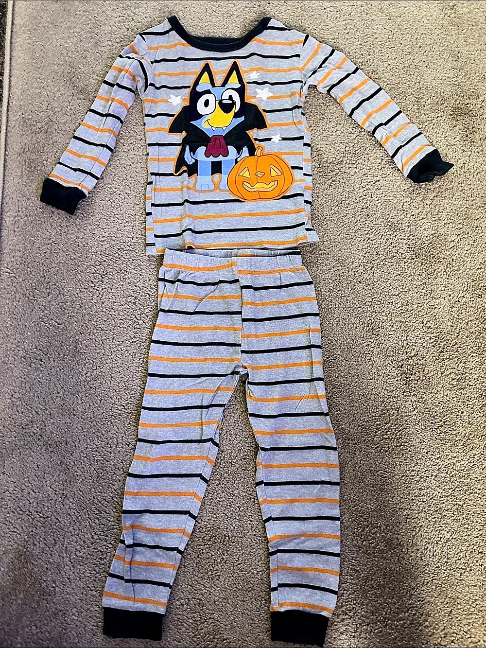 Bluey Halloween Vampire & Pumpkin Pajama Set Boys 5T